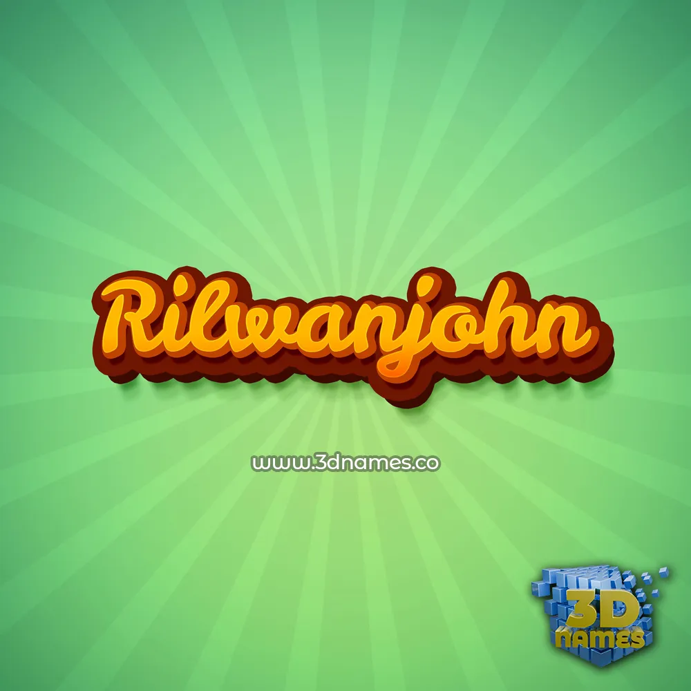 rilwanjohn in Green Rays style - 3D name wallpaper