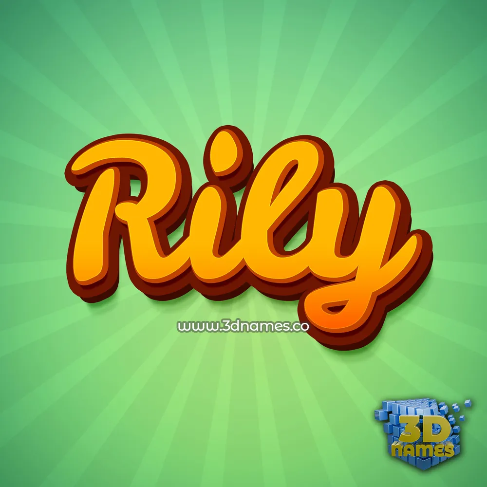 rily in Green Rays style - 3D name wallpaper