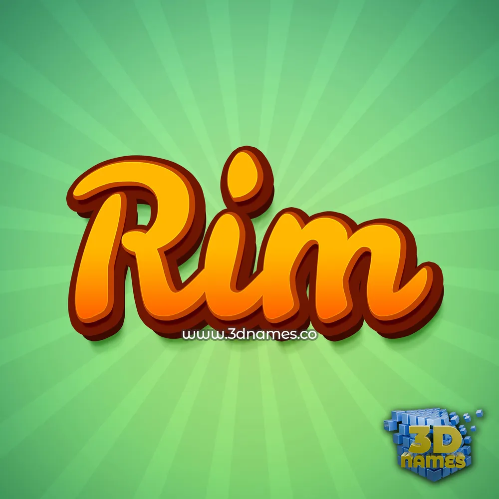 rim in Green Rays style - 3D name wallpaper