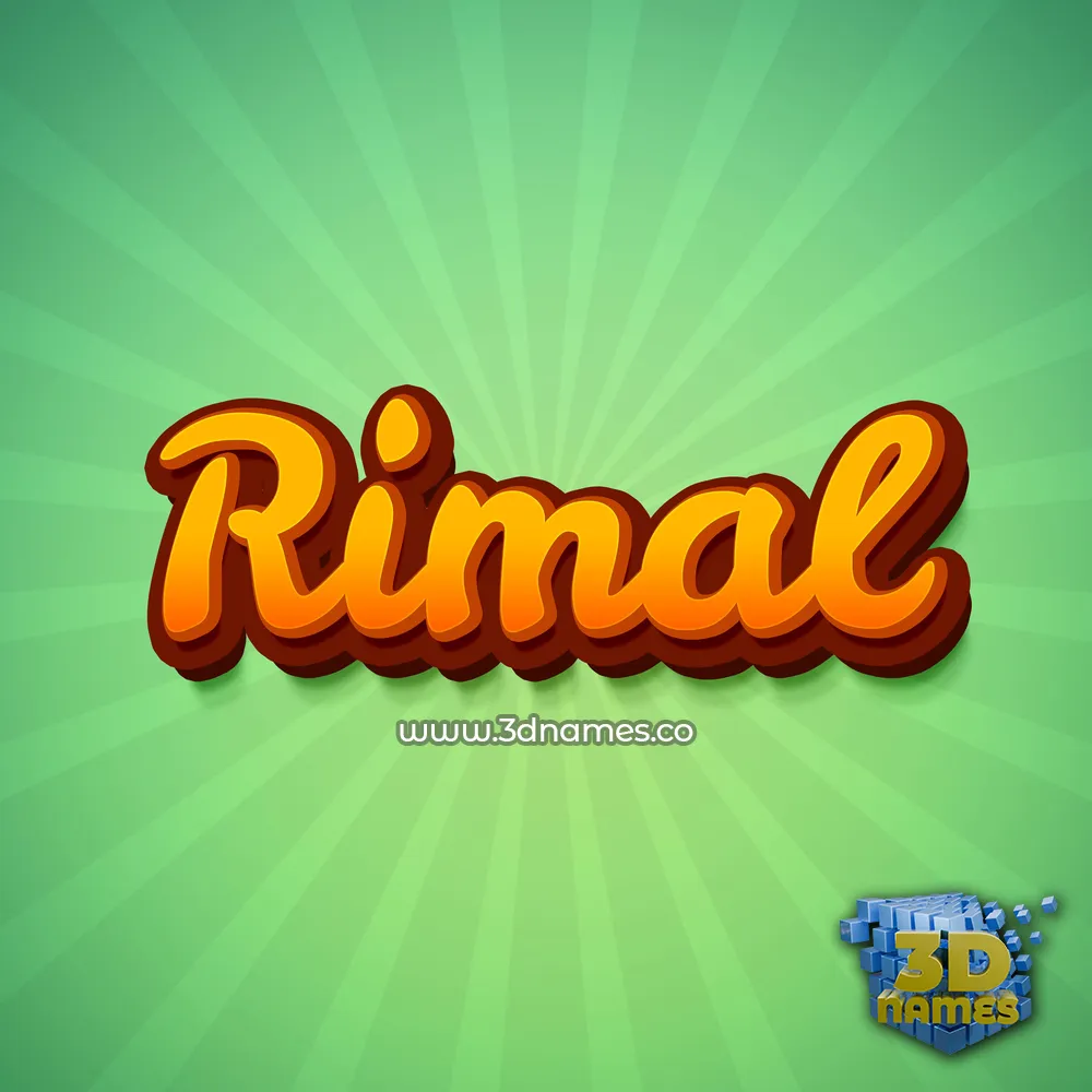 rimal in Green Rays style - 3D name wallpaper