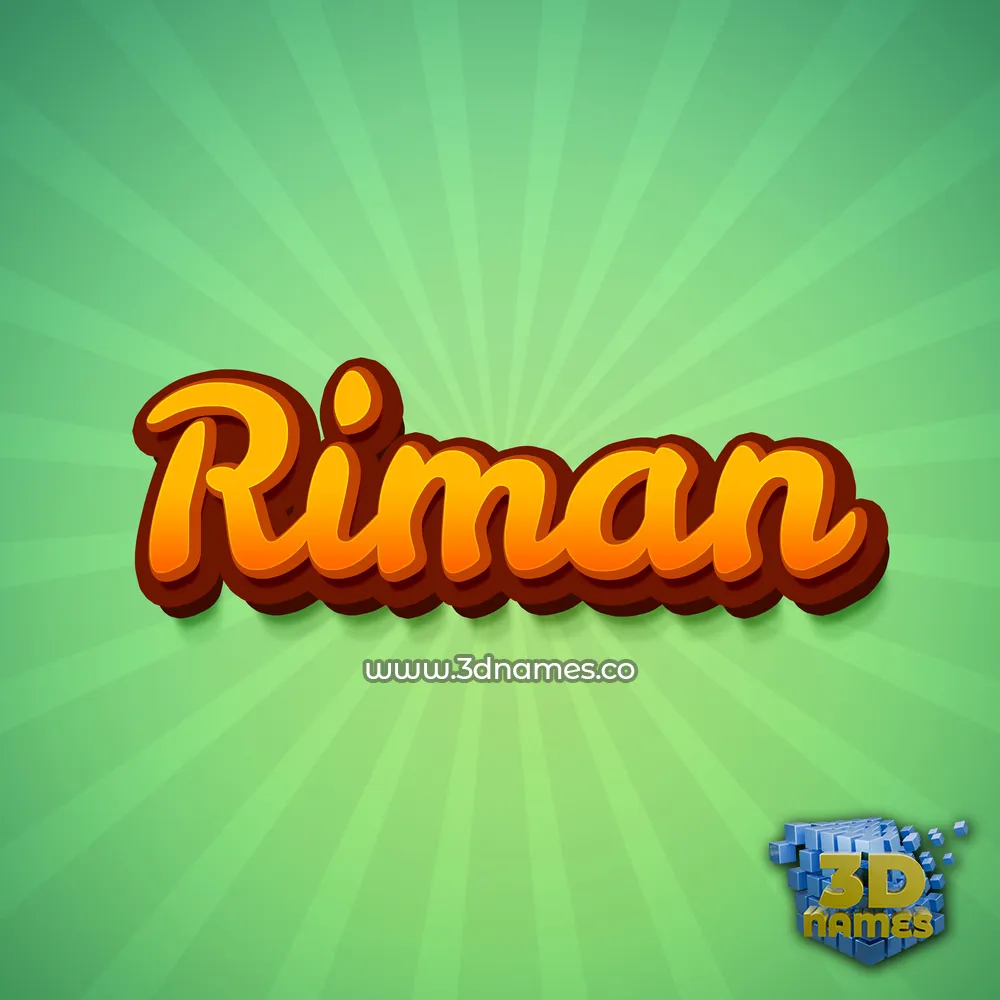 riman in Green Rays style - 3D name wallpaper