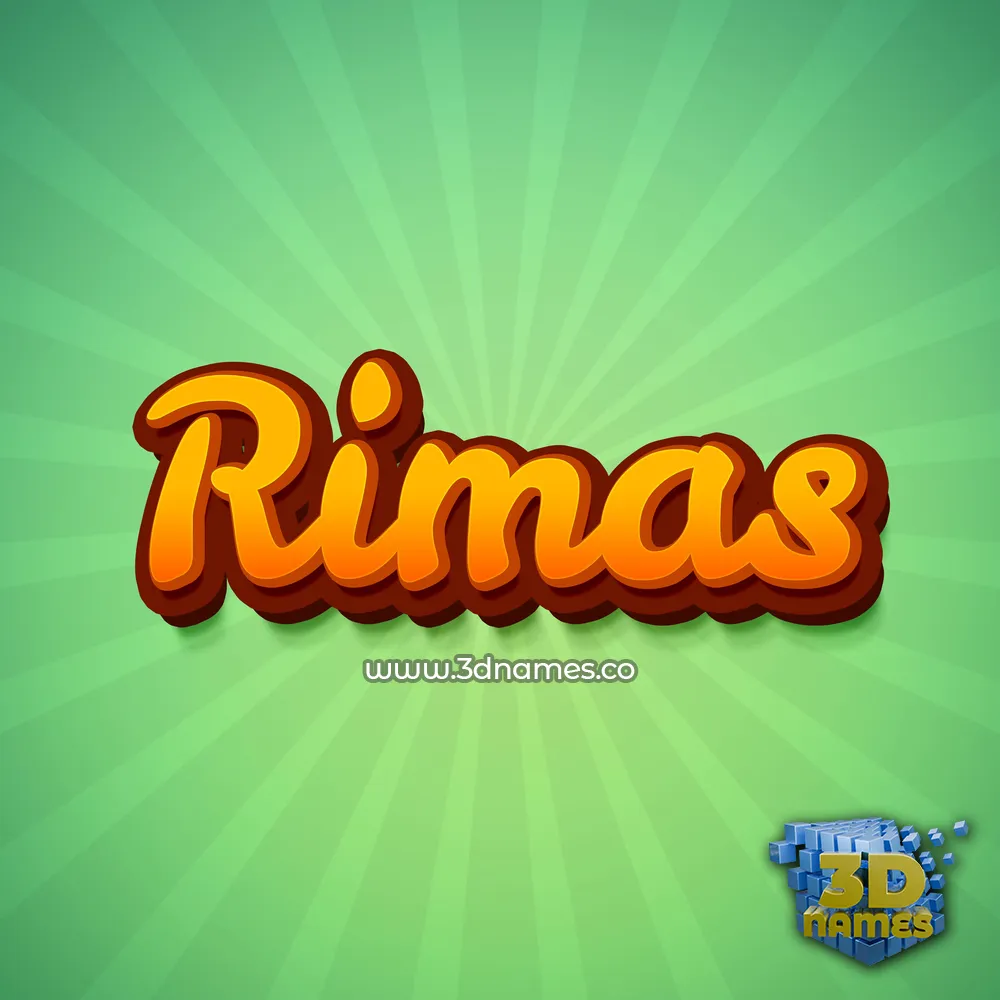 rimas in Green Rays style - 3D name wallpaper