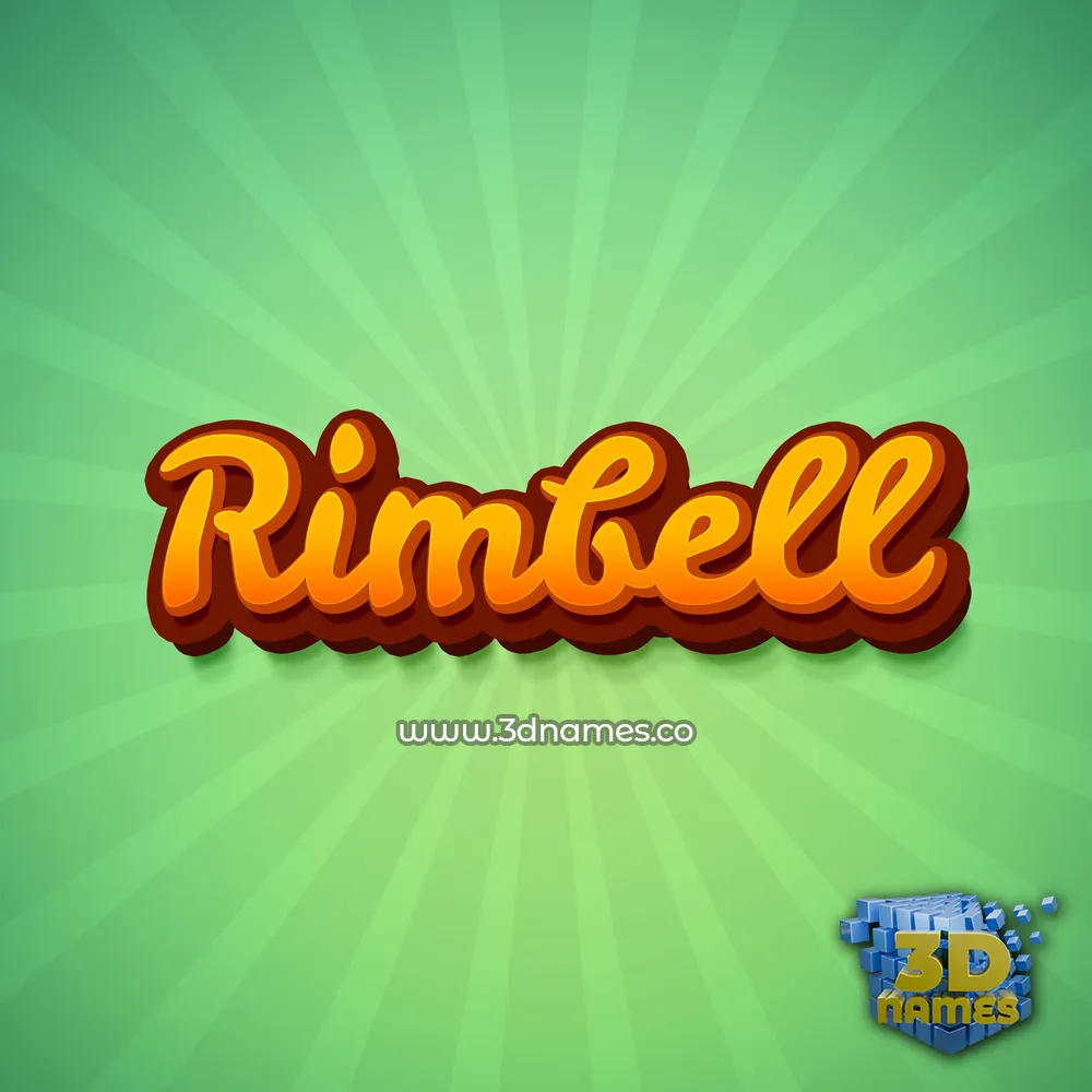 rimbell in Green Rays style - 3D name wallpaper