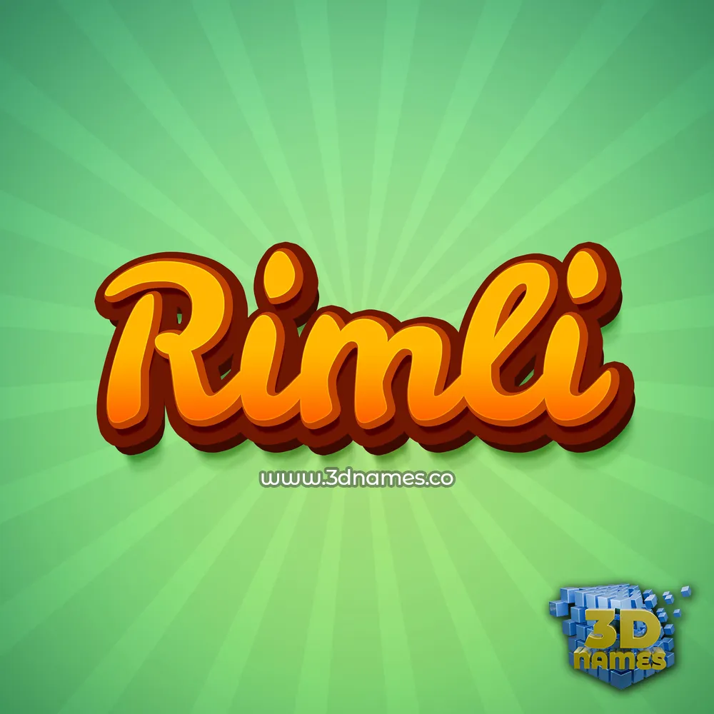 rimli in Green Rays style - 3D name wallpaper
