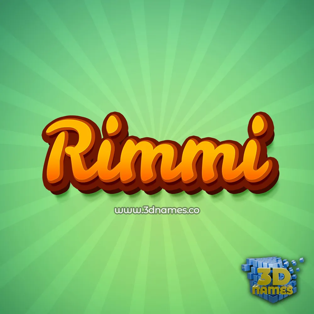 rimmi in Green Rays style - 3D name wallpaper