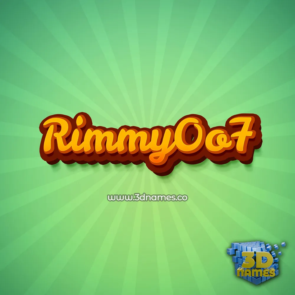 rimmy0o7 in Green Rays style - 3D name wallpaper