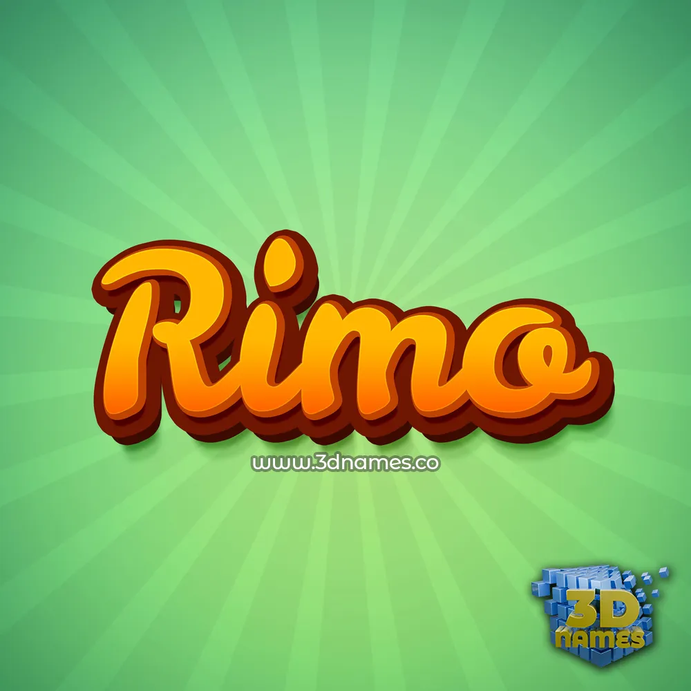 rimo in Green Rays style - 3D name wallpaper