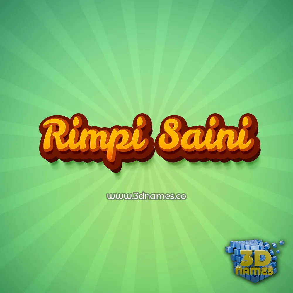 rimpi saini in Green Rays style - 3D name wallpaper