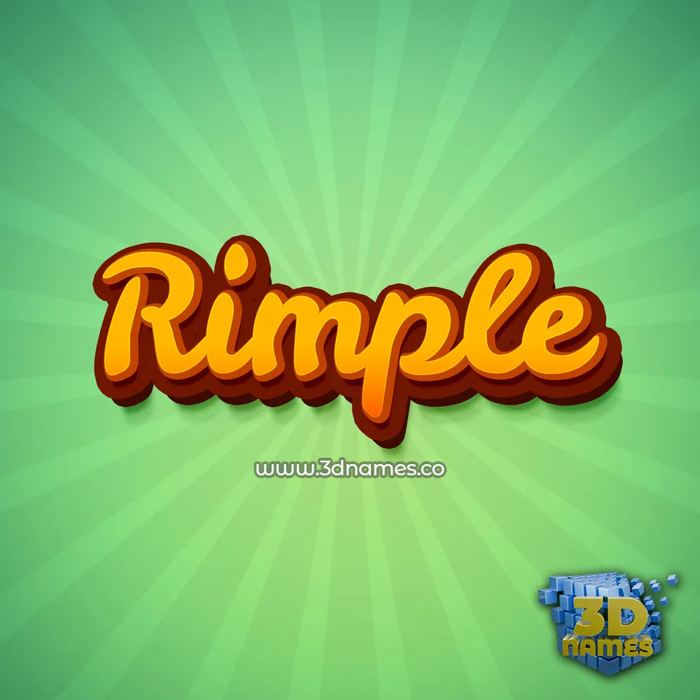 rimple in Green Rays style - 3D name wallpaper