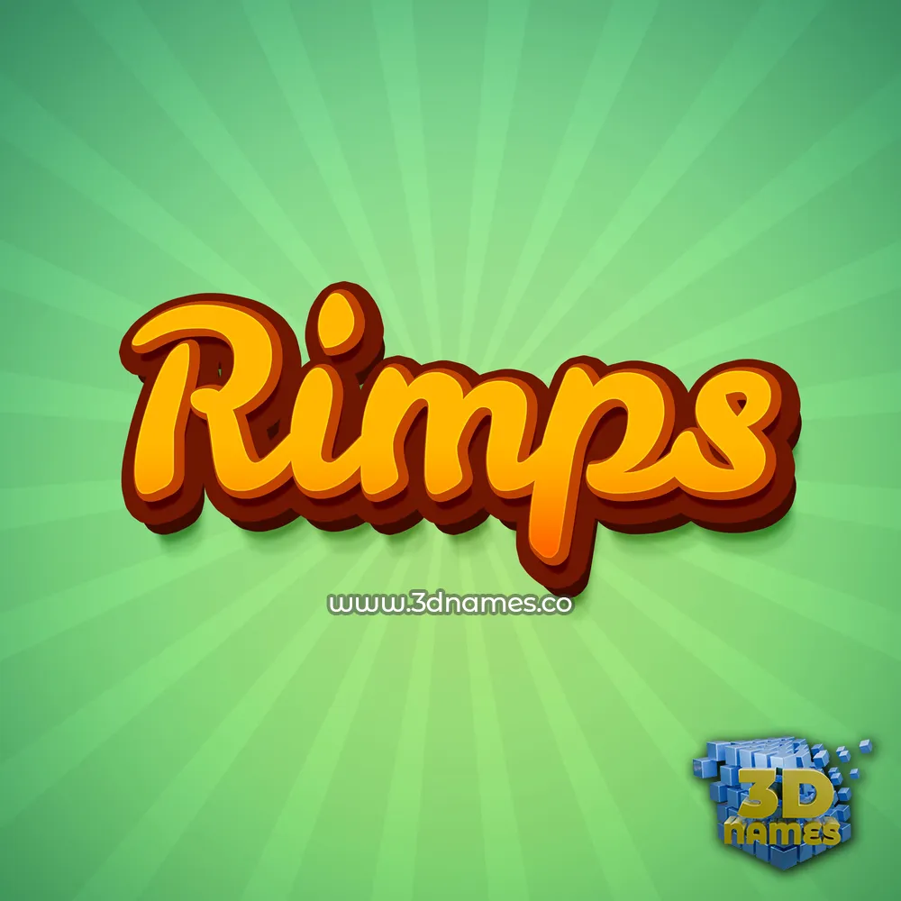 rimps in Green Rays style - 3D name wallpaper
