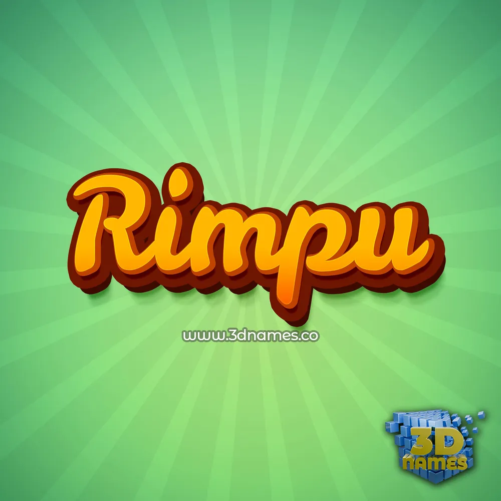 rimpu in Green Rays style - 3D name wallpaper