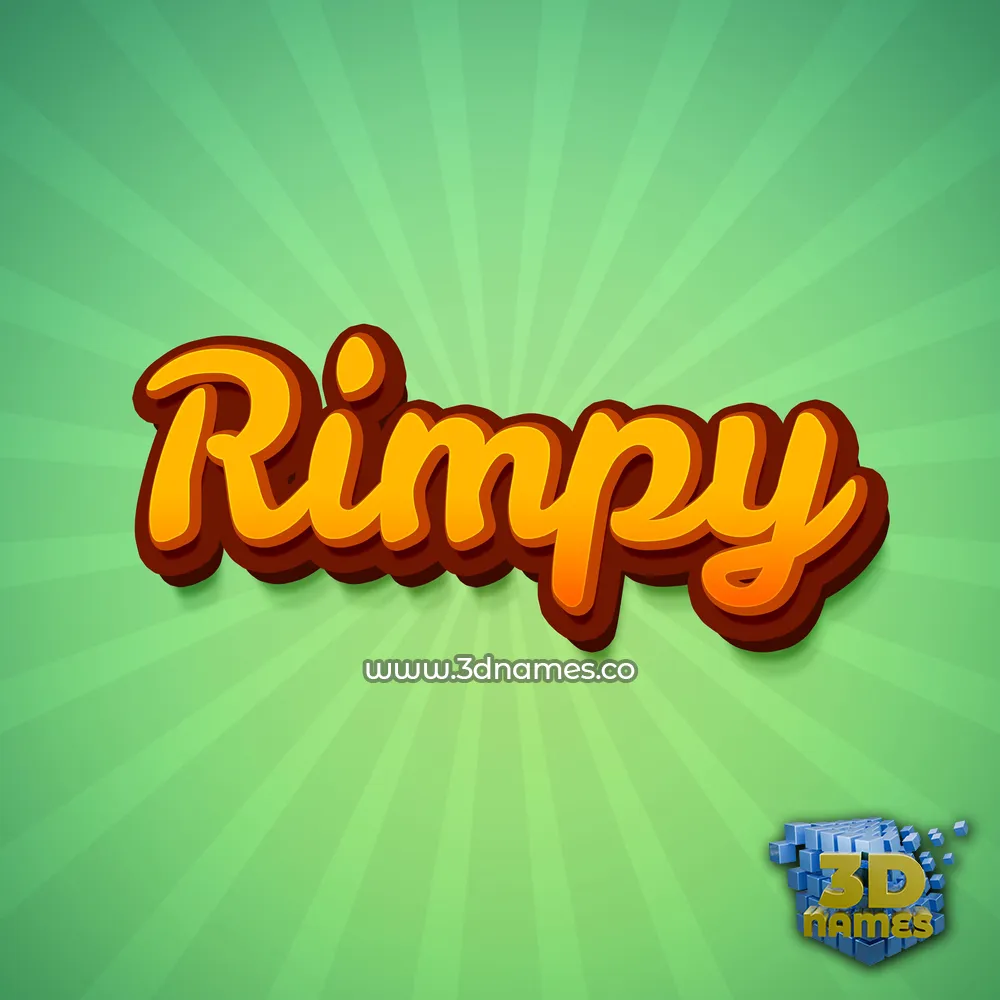 rimpy in Green Rays style - 3D name wallpaper