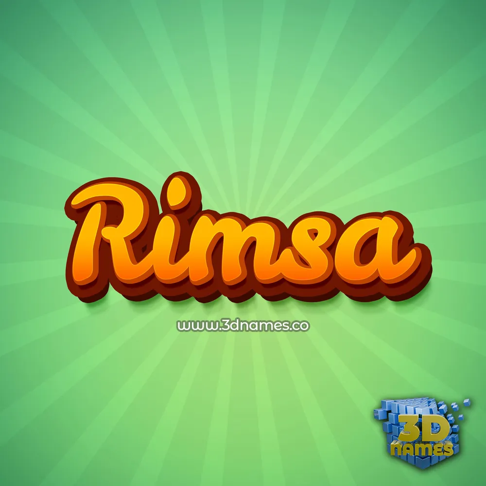 rimsa in Green Rays style - 3D name wallpaper