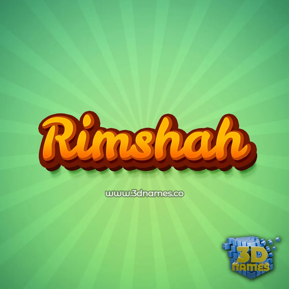 rimshah in Green Rays style - 3D name wallpaper