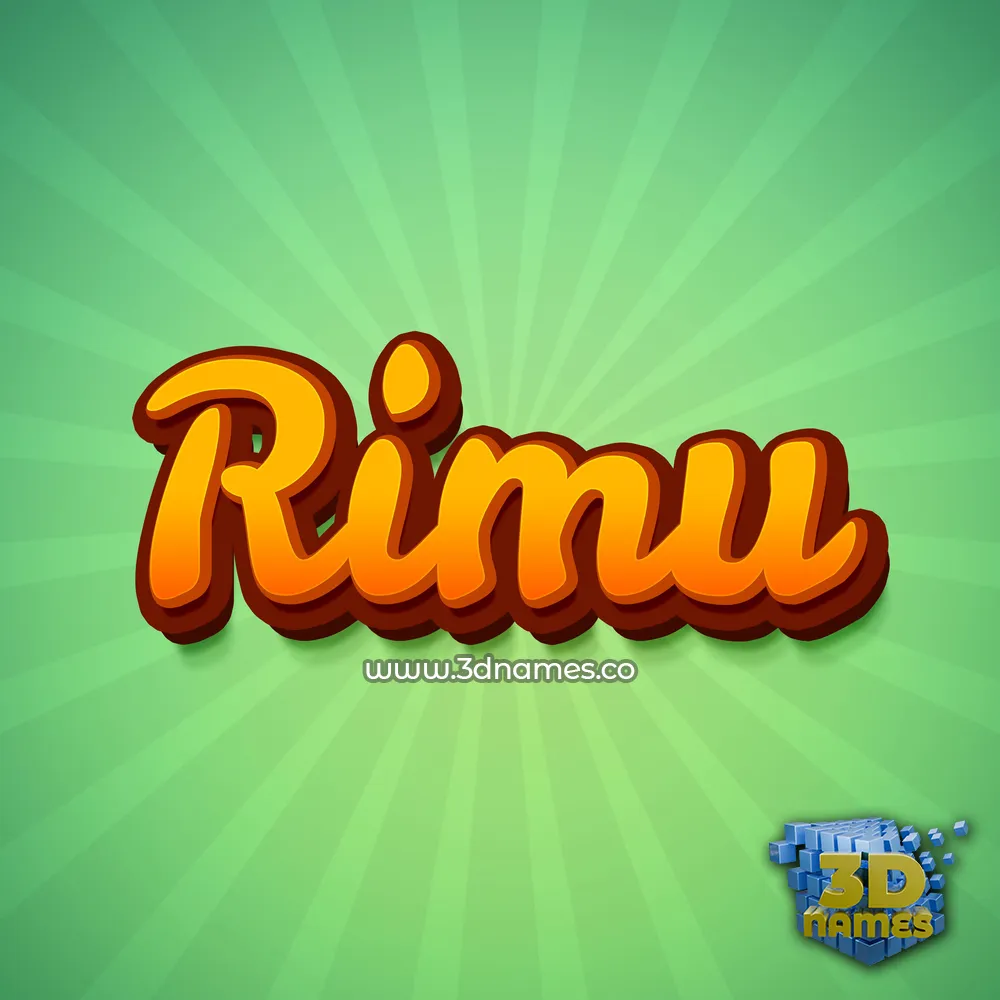 rimu in Green Rays style - 3D name wallpaper