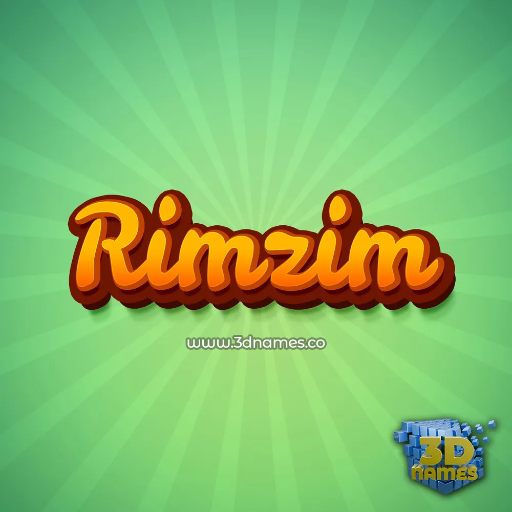 rimzim in Green Rays style - 3D name wallpaper