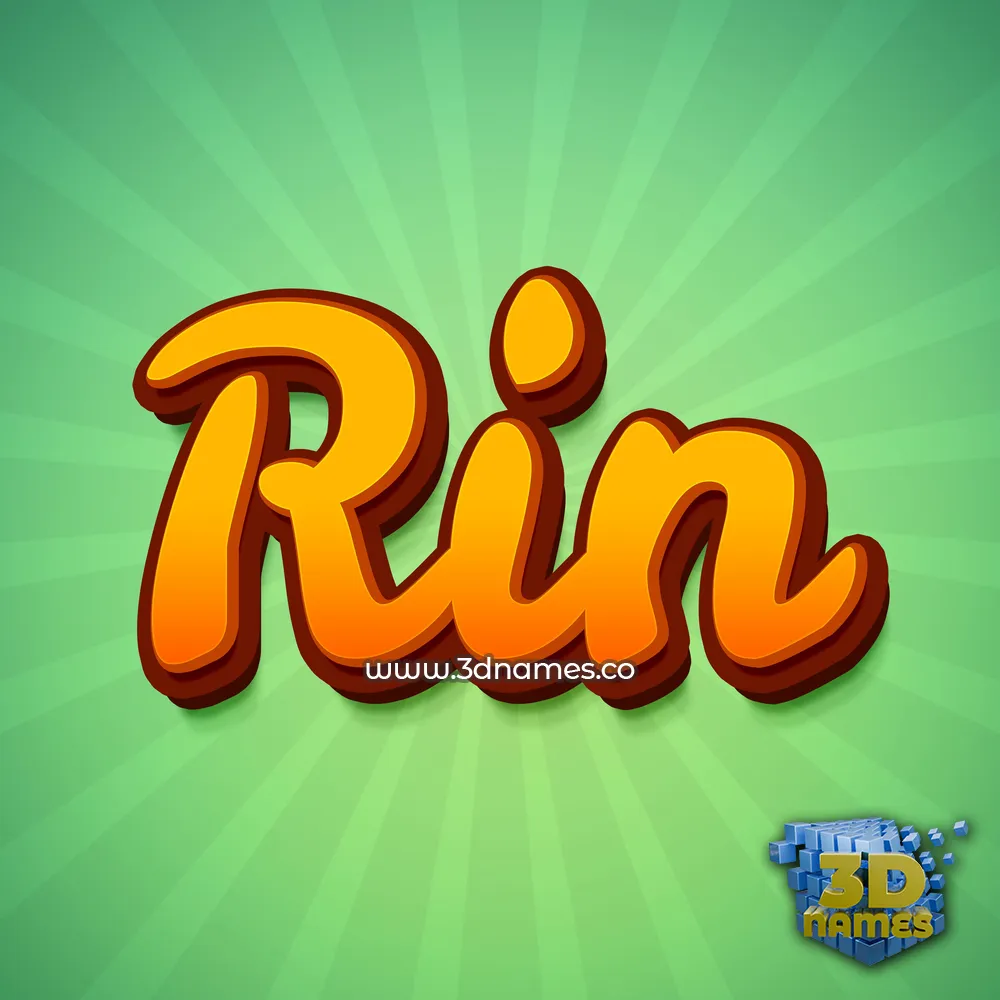 rin in Green Rays style - 3D name wallpaper