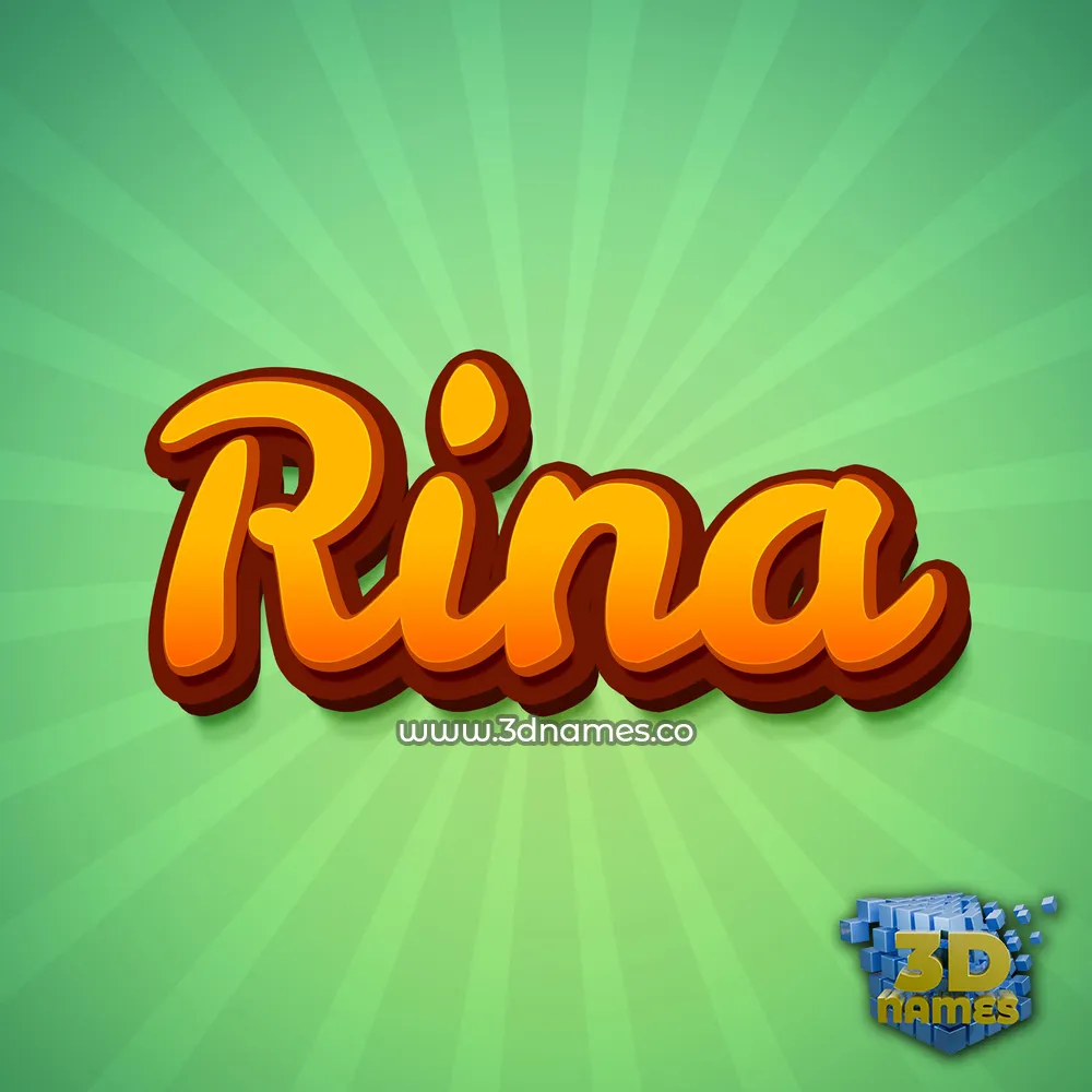 rina in Green Rays style - 3D name wallpaper