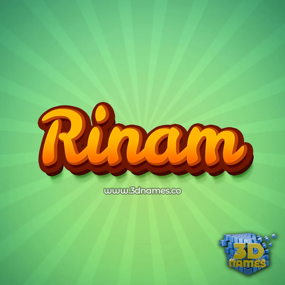 rinam in Green Rays style - 3D name wallpaper