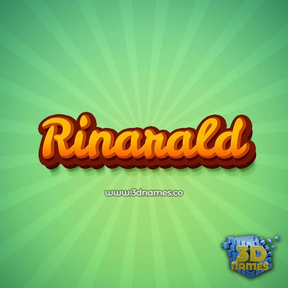 rinarald in Green Rays style - 3D name wallpaper