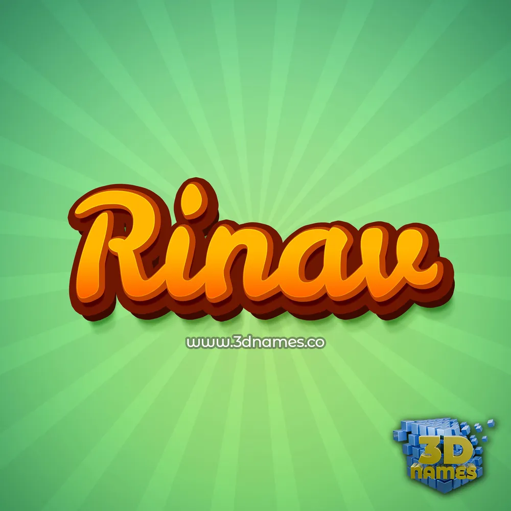 rinav in Green Rays style - 3D name wallpaper
