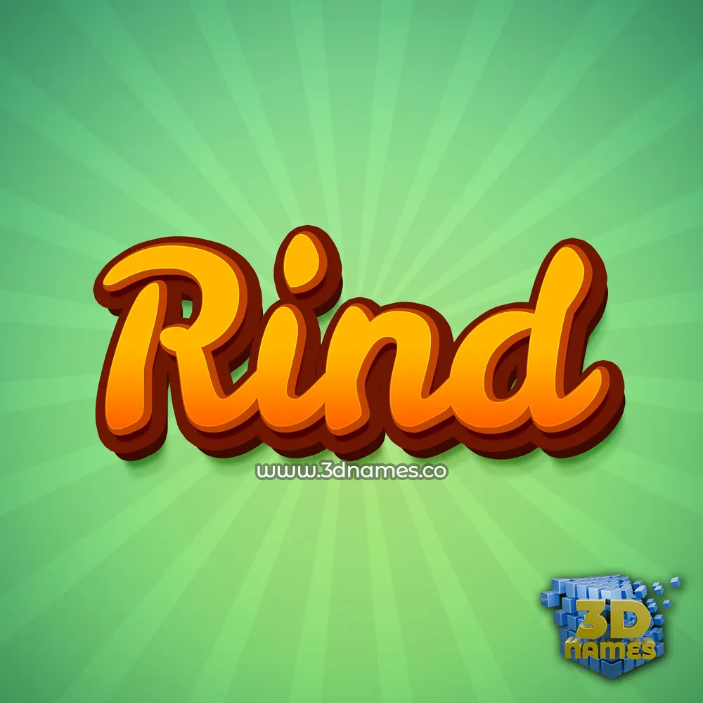 rind in Green Rays style - 3D name wallpaper