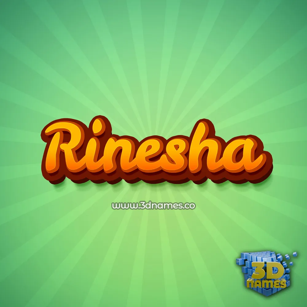 rinesha in Green Rays style - 3D name wallpaper