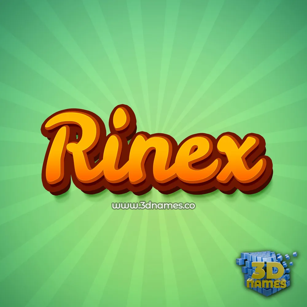 rinex in Green Rays style - 3D name wallpaper