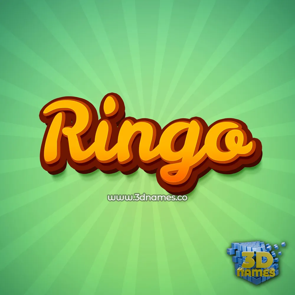 ringo in Green Rays style - 3D name wallpaper