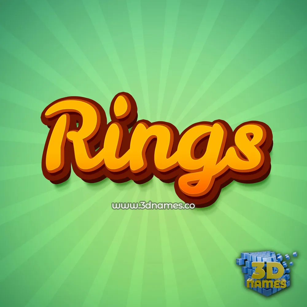 rings in Green Rays style - 3D name wallpaper