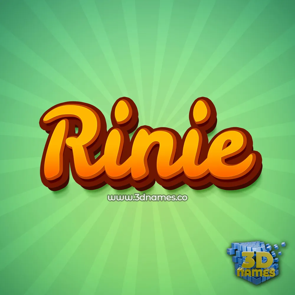 rinie in Green Rays style - 3D name wallpaper