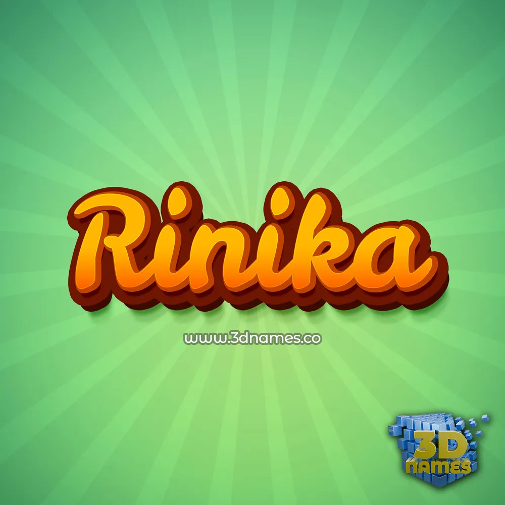 rinika in Green Rays style - 3D name wallpaper