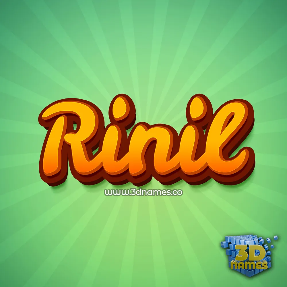 rinil in Green Rays style - 3D name wallpaper