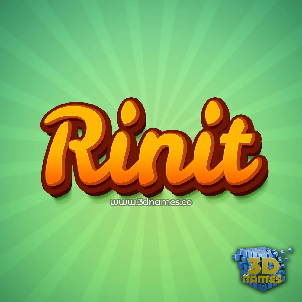 rinit in Green Rays style - 3D name wallpaper