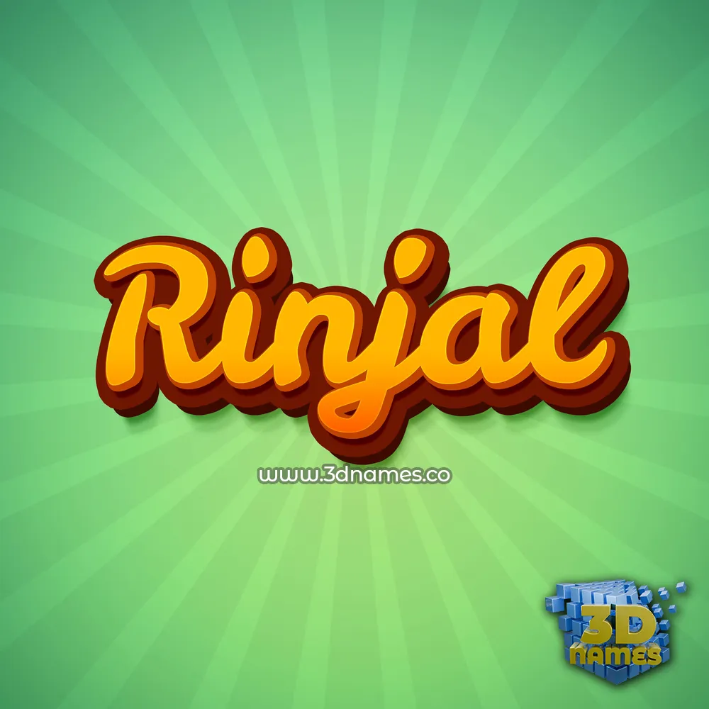 rinjal in Green Rays style - 3D name wallpaper