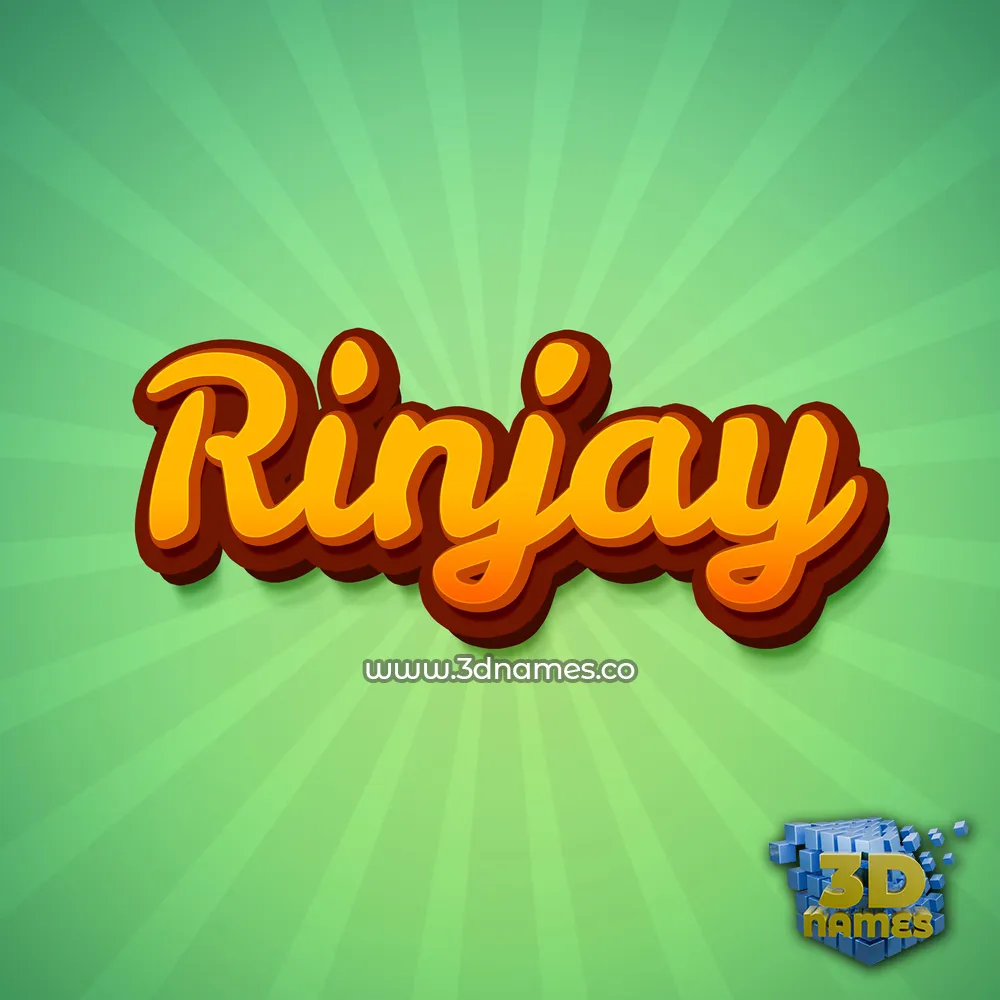 rinjay in Green Rays style - 3D name wallpaper