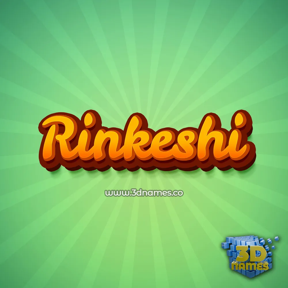 rinkeshi in Green Rays style - 3D name wallpaper