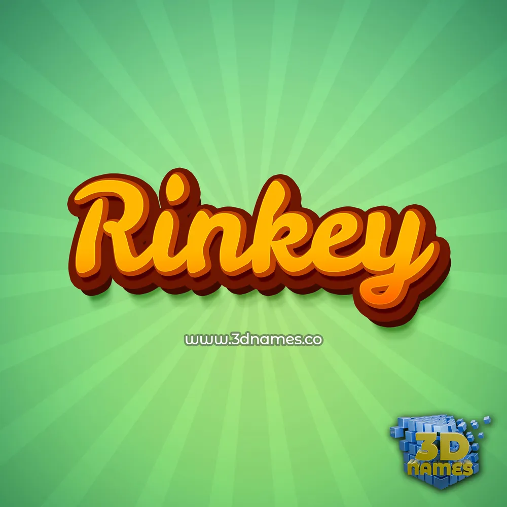 rinkey in Green Rays style - 3D name wallpaper