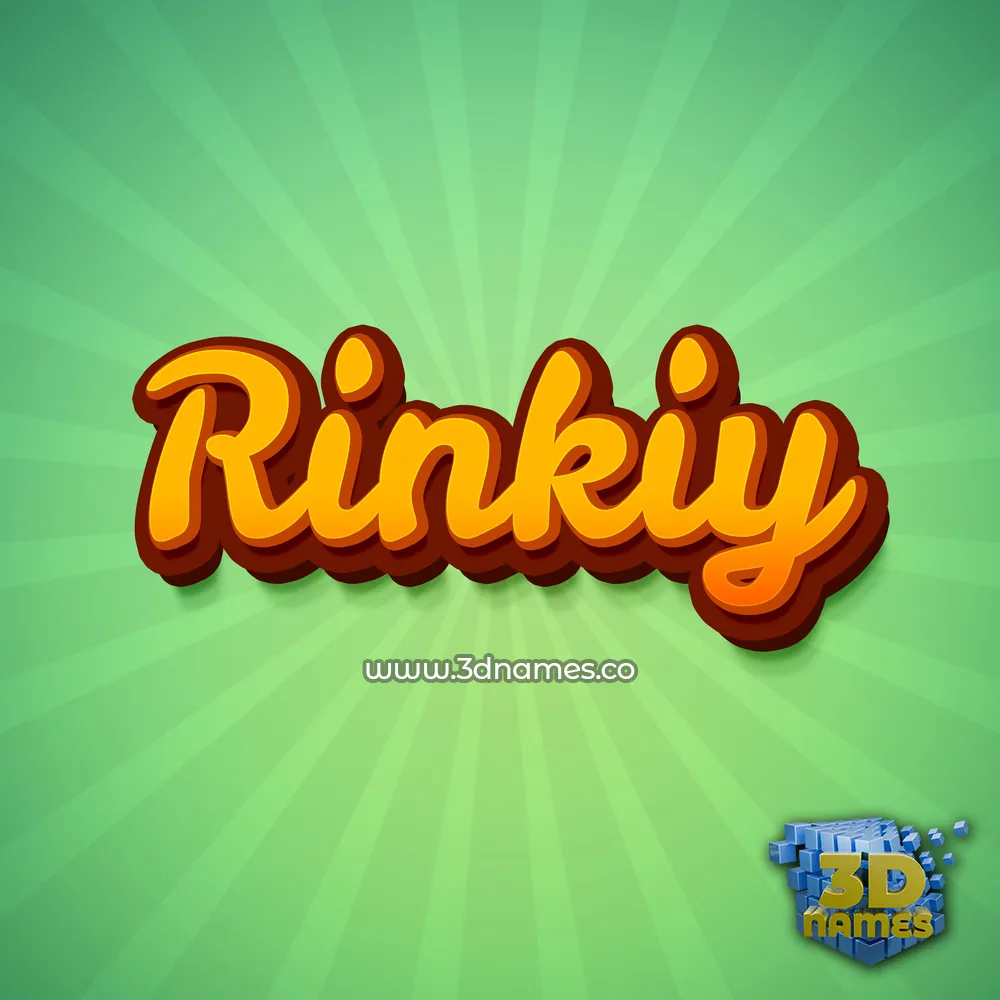 rinkiy in Green Rays style - 3D name wallpaper