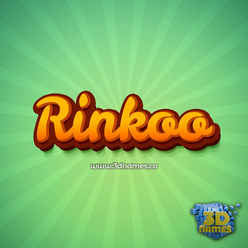 rinkoo in Green Rays style - 3D name wallpaper