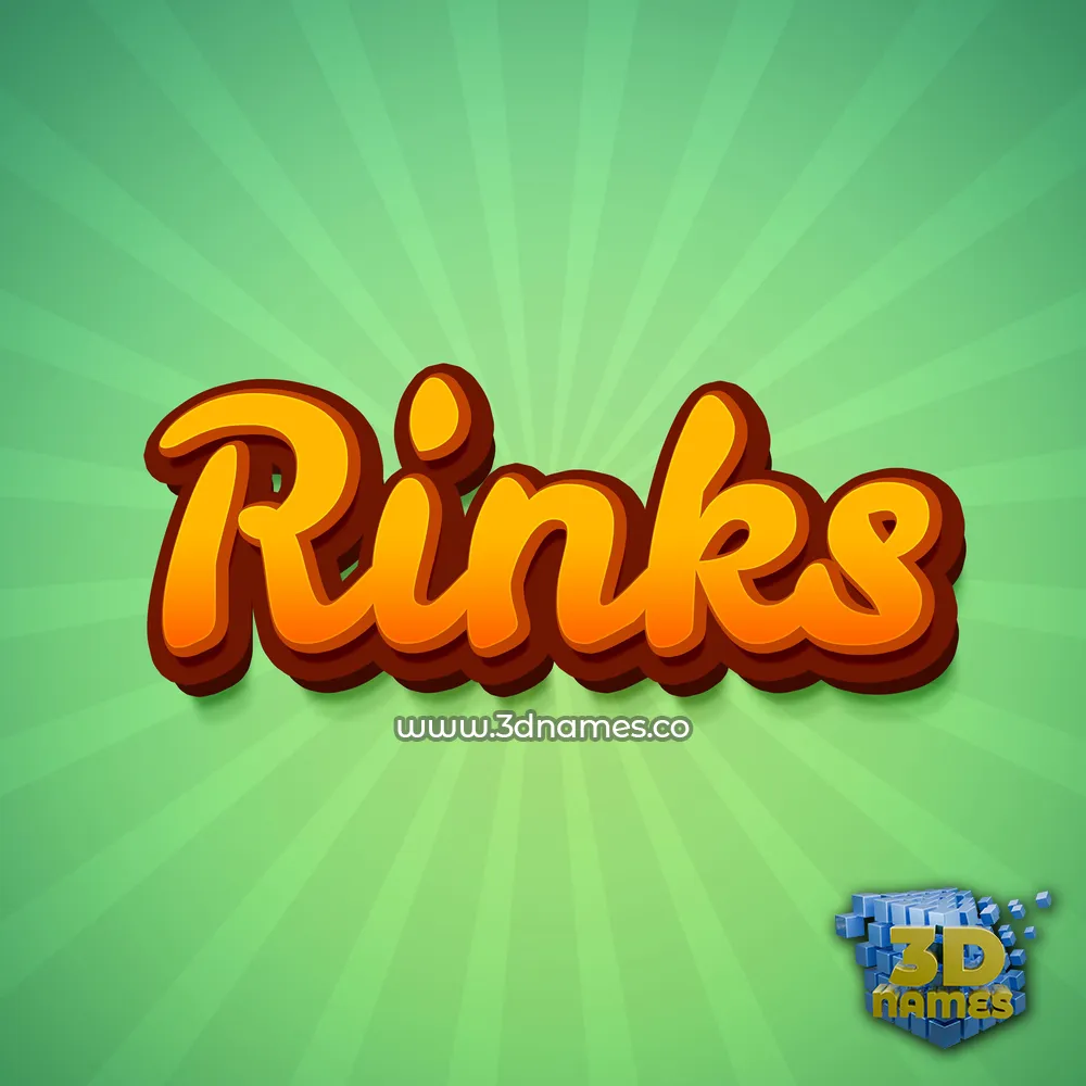 rinks in Green Rays style - 3D name wallpaper