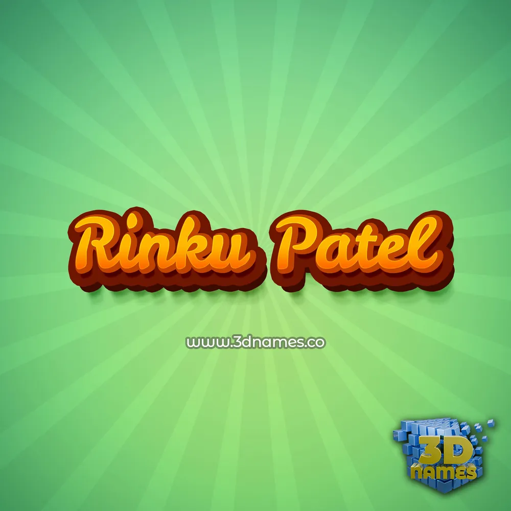 rinku patel in Green Rays style - 3D name wallpaper