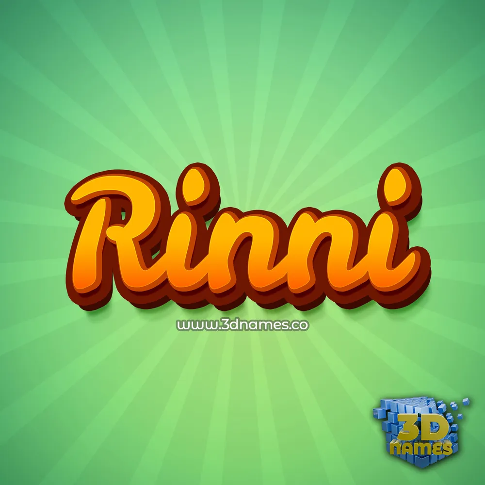 rinni in Green Rays style - 3D name wallpaper