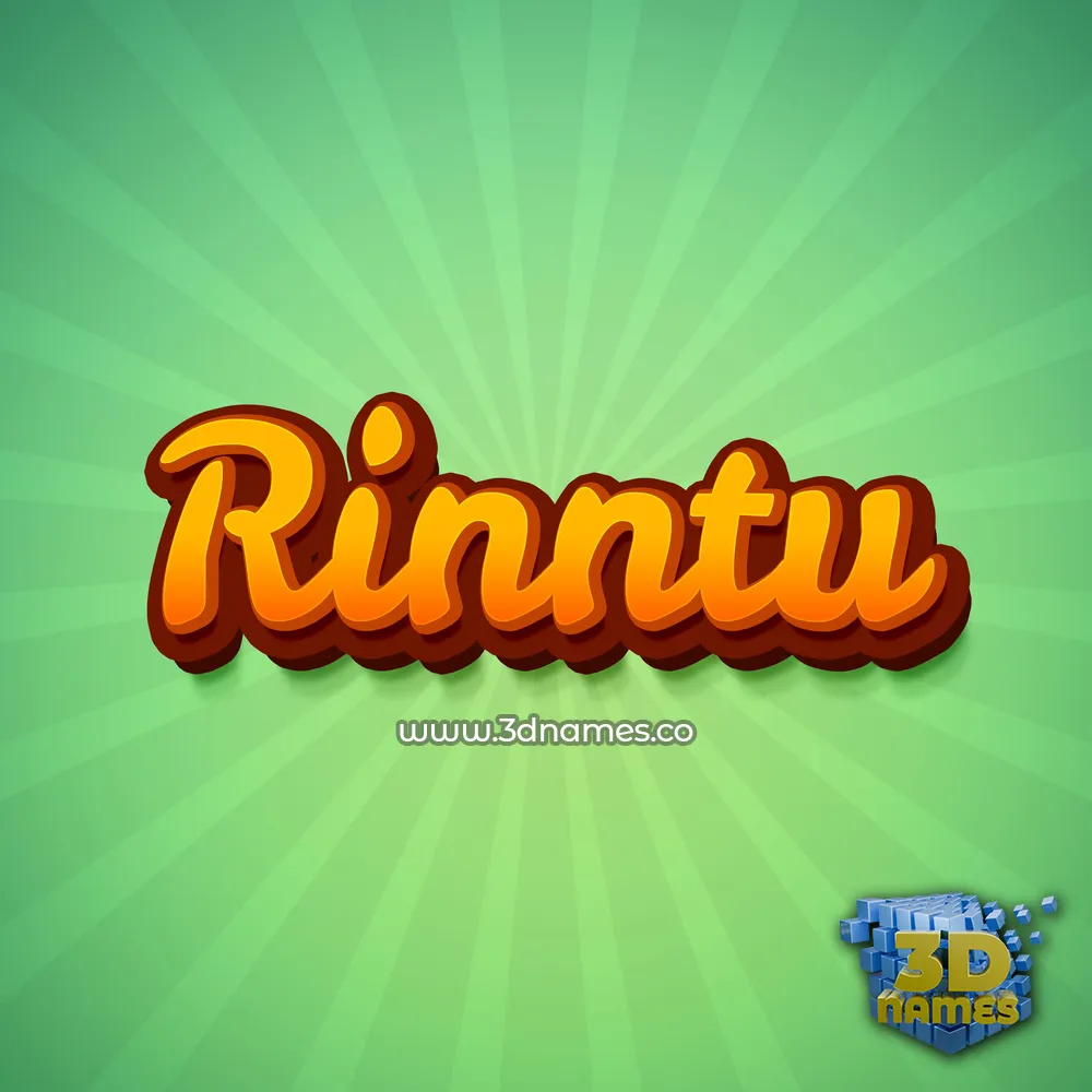 rinntu in Green Rays style - 3D name wallpaper