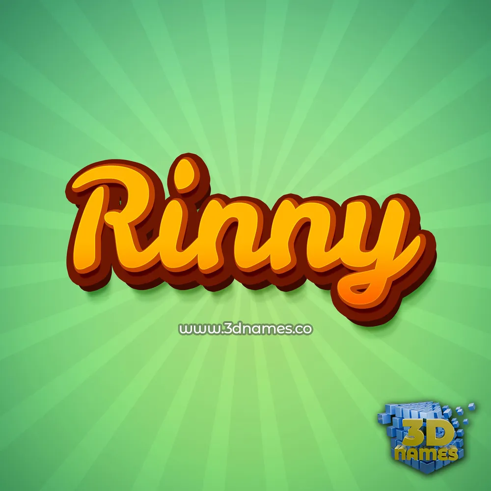 rinny in Green Rays style - 3D name wallpaper