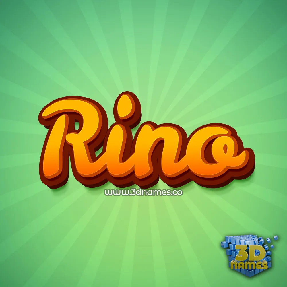 rino in Green Rays style - 3D name wallpaper