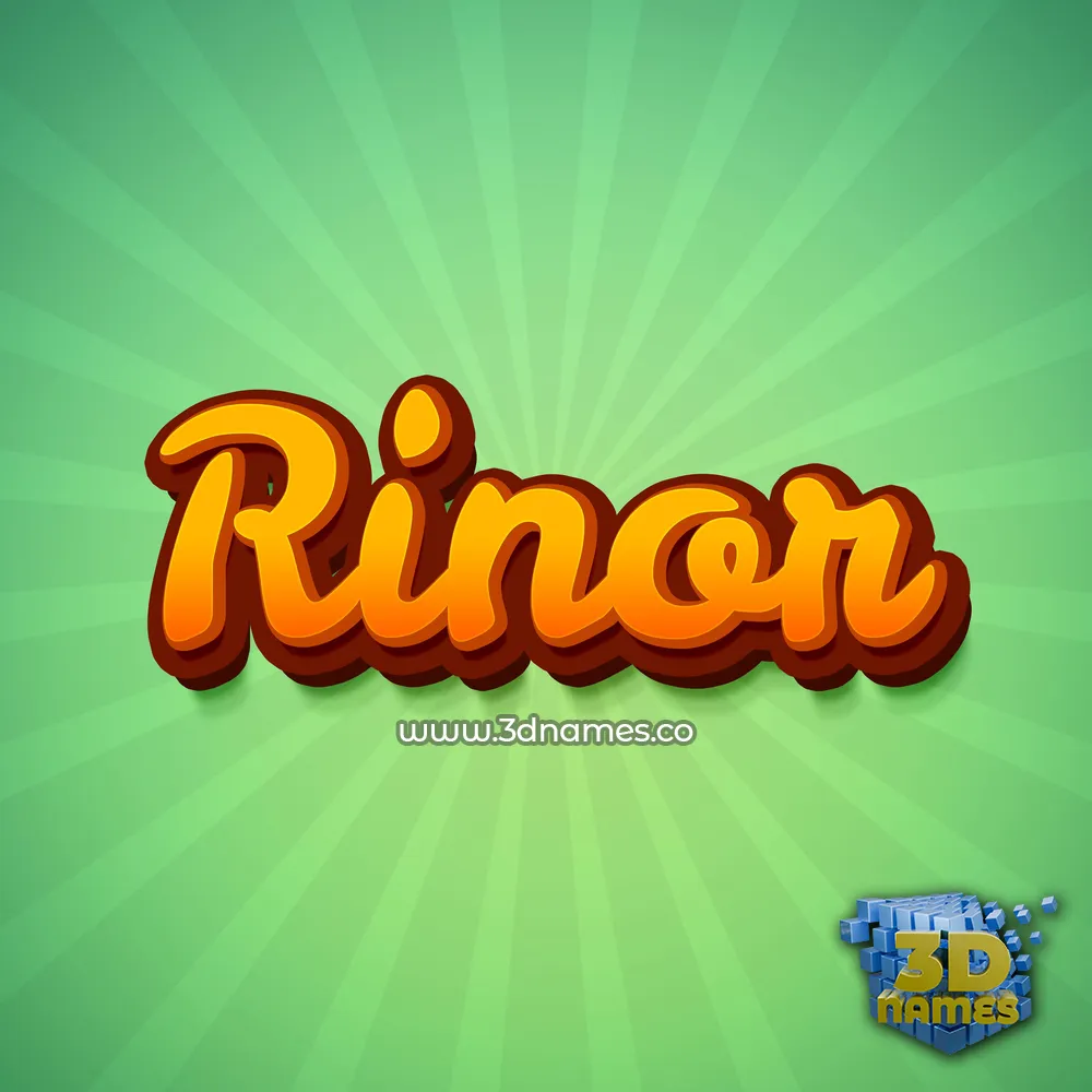 rinor in Green Rays style - 3D name wallpaper