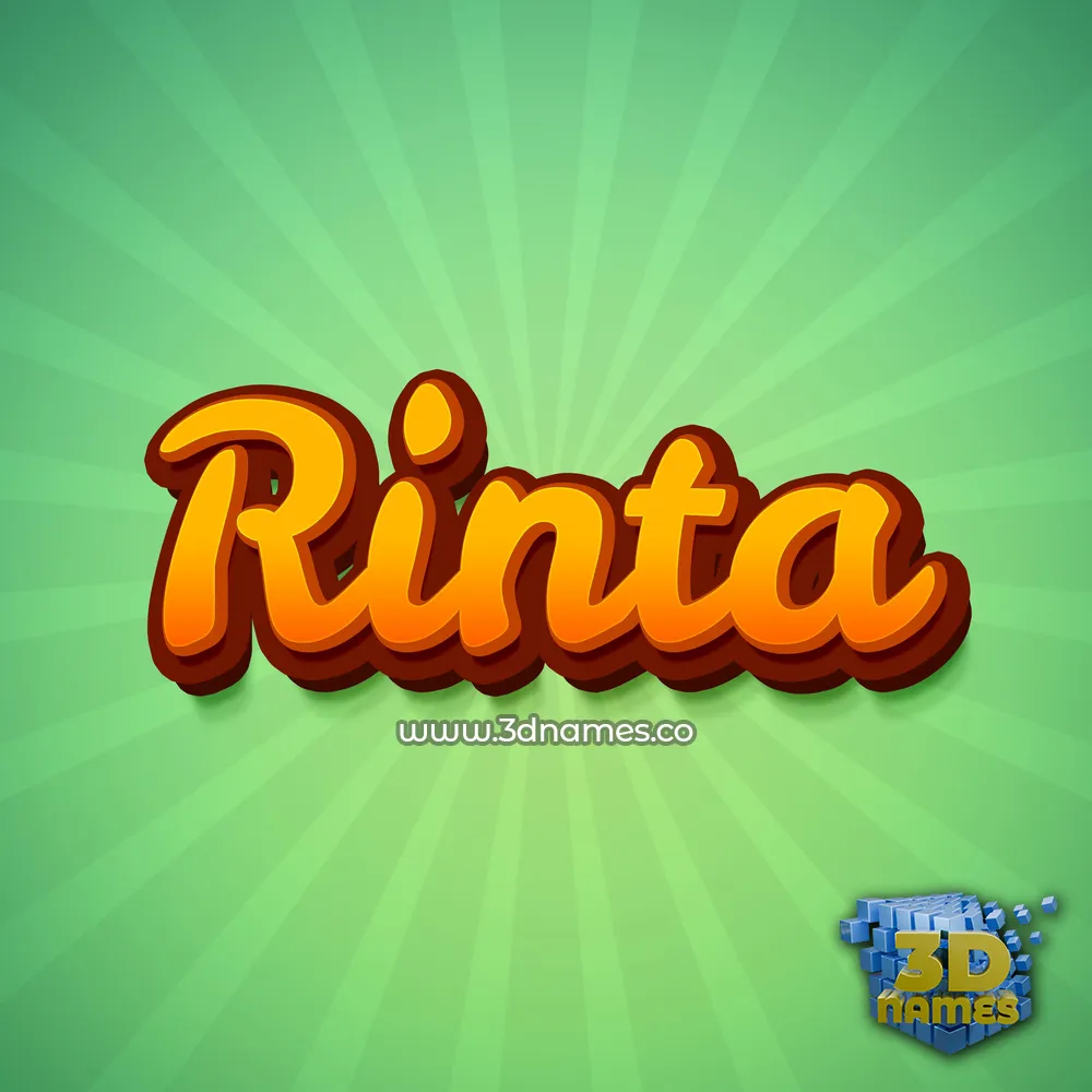 rinta in Green Rays style - 3D name wallpaper