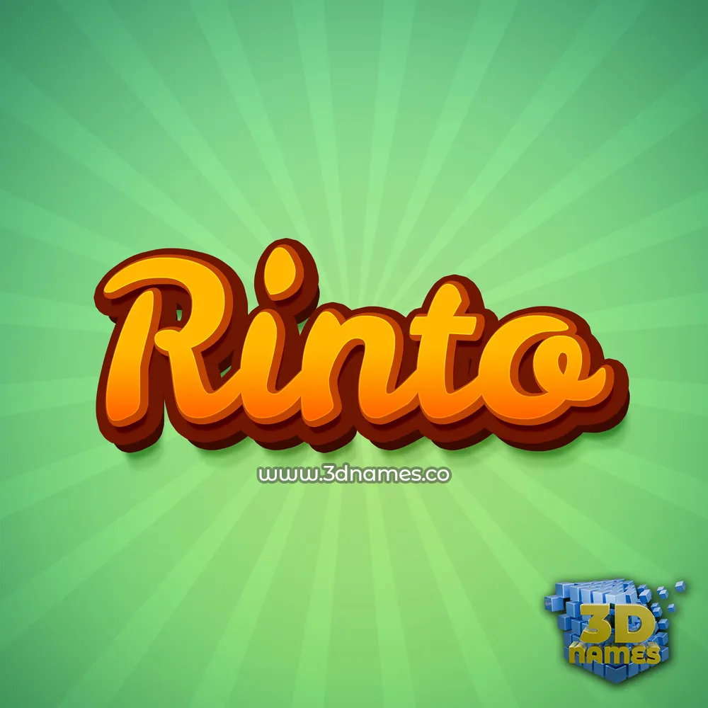 rinto in Green Rays style - 3D name wallpaper