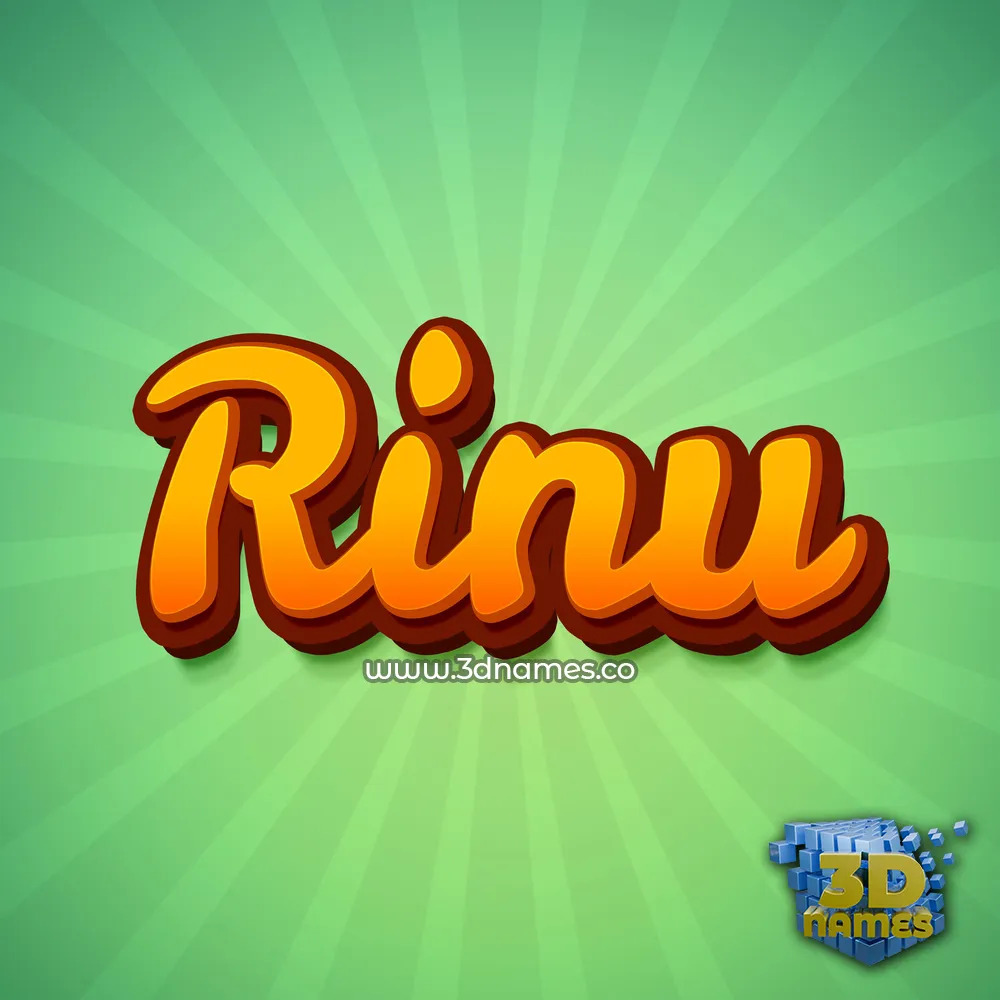 rinu in Green Rays style - 3D name wallpaper